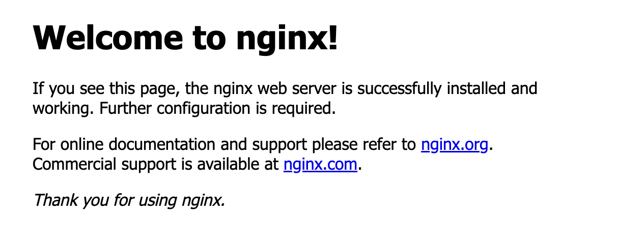 Nginx welcome page